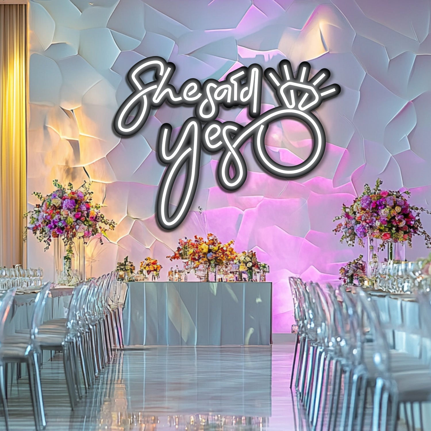 She Said Yes Wedding Metal Neon Wall Art- LN0158
