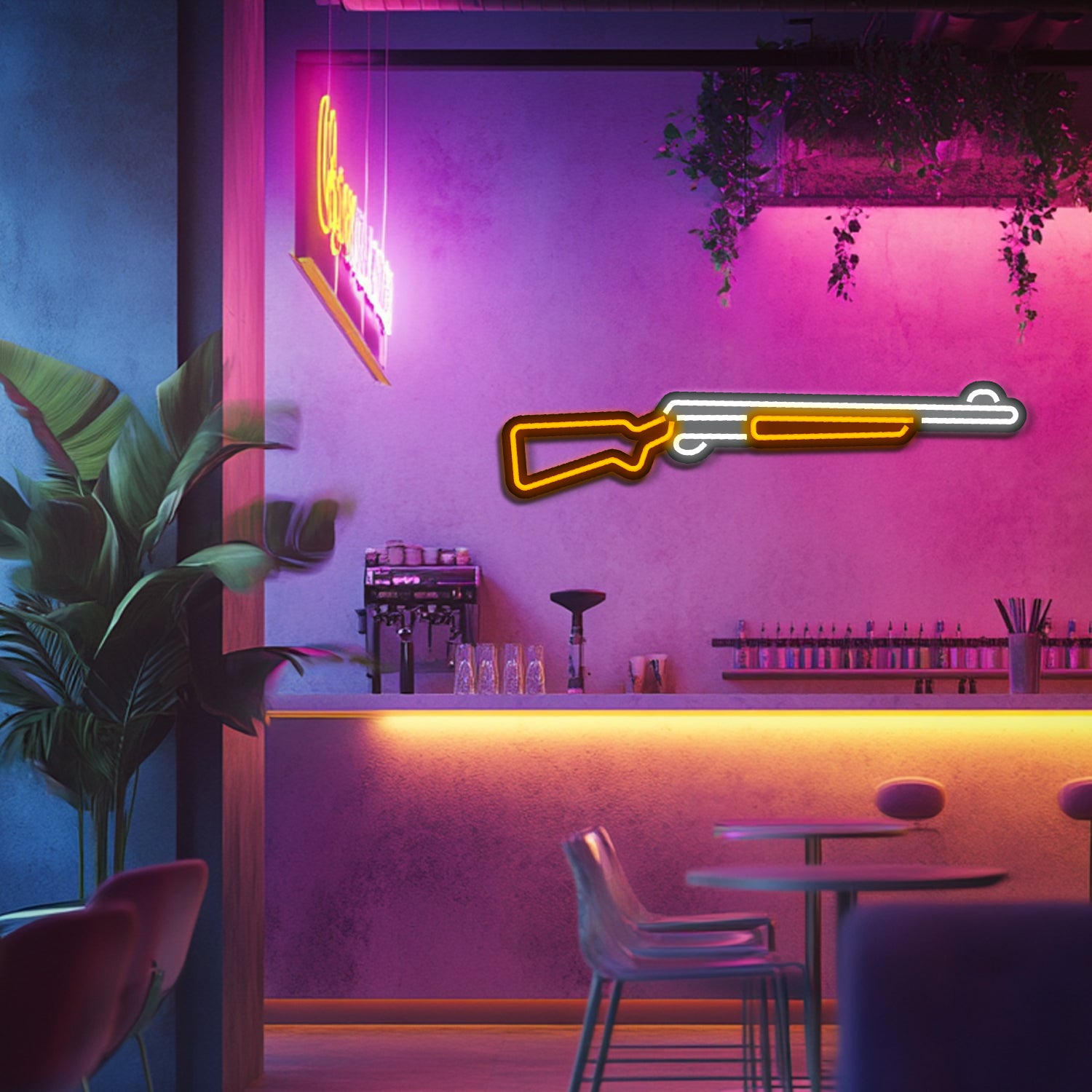 Shotgun Metal Neon Wall Art- LN0129