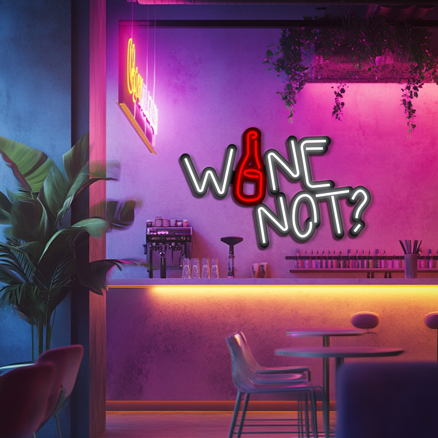 Wine Not Metal Neon Wall Art- LN0147