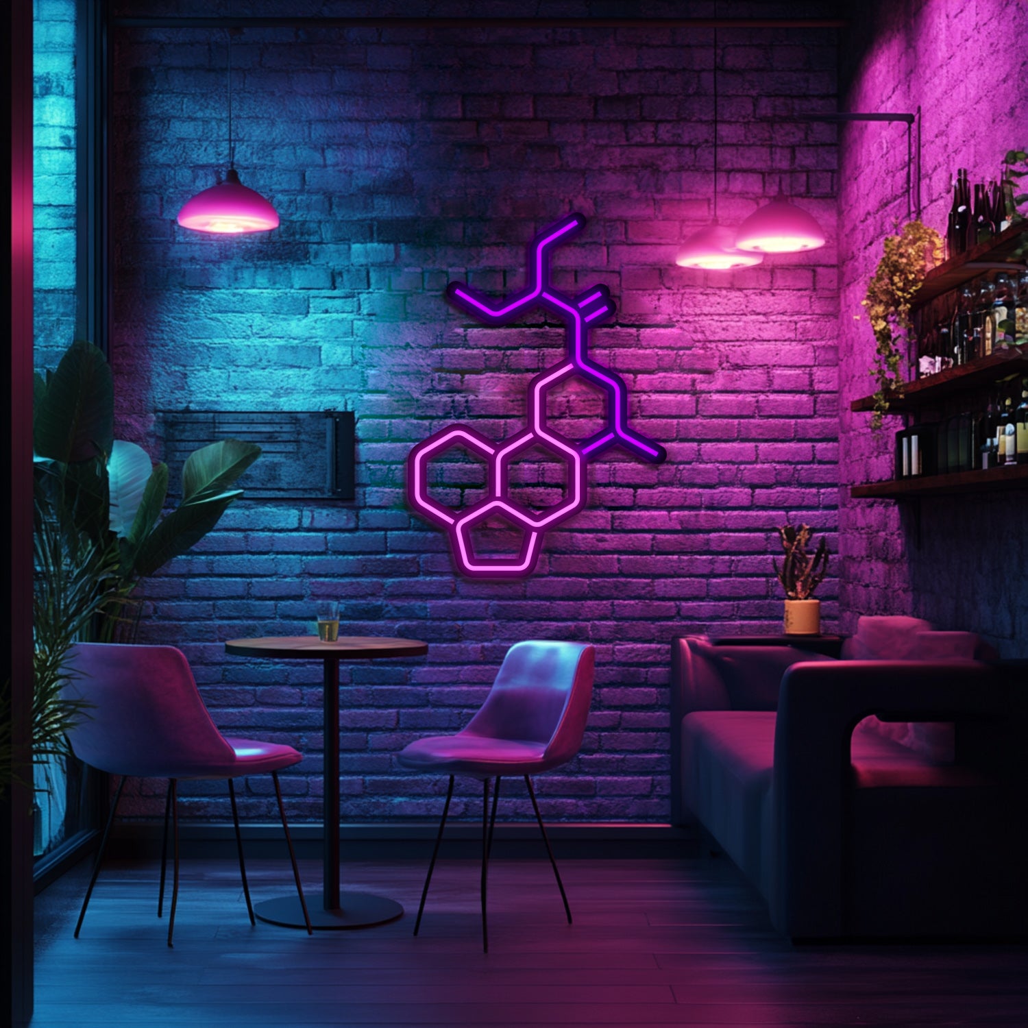 Psychedelic Molecule Metal Neon Wall Art- LN0162