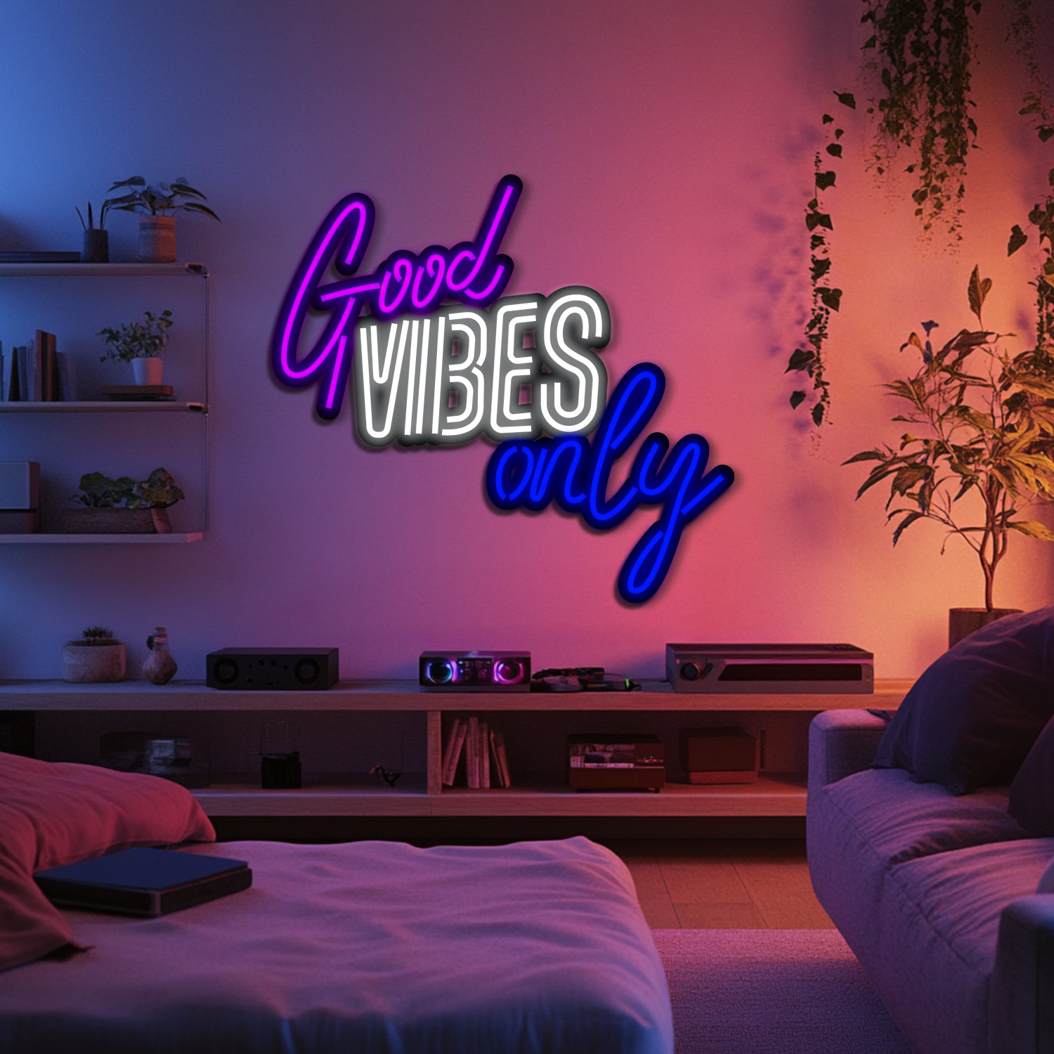 Good Vibes Only Metal Neon Wall Art- LN0231