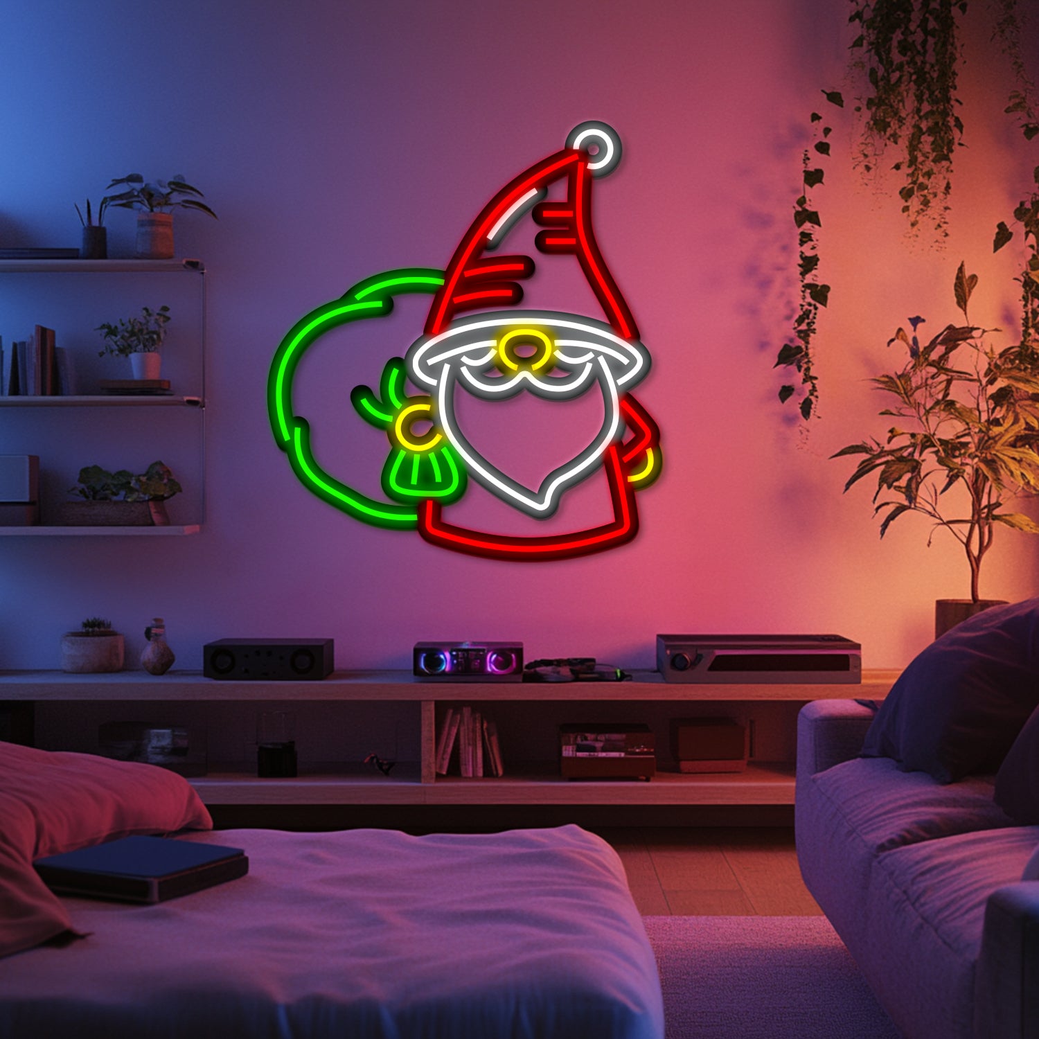 Merry Christmas Metal Neon Wall Art- LN0182