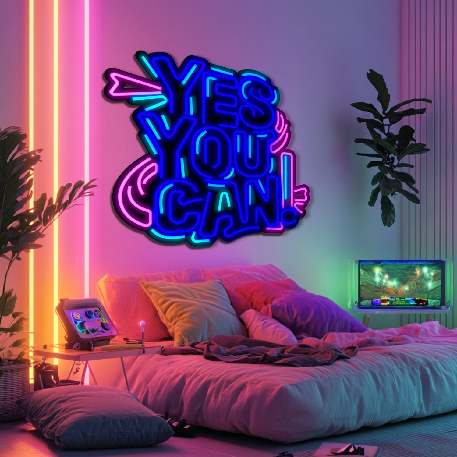 Yes You Can Metal Neon Wall Art- LN0149