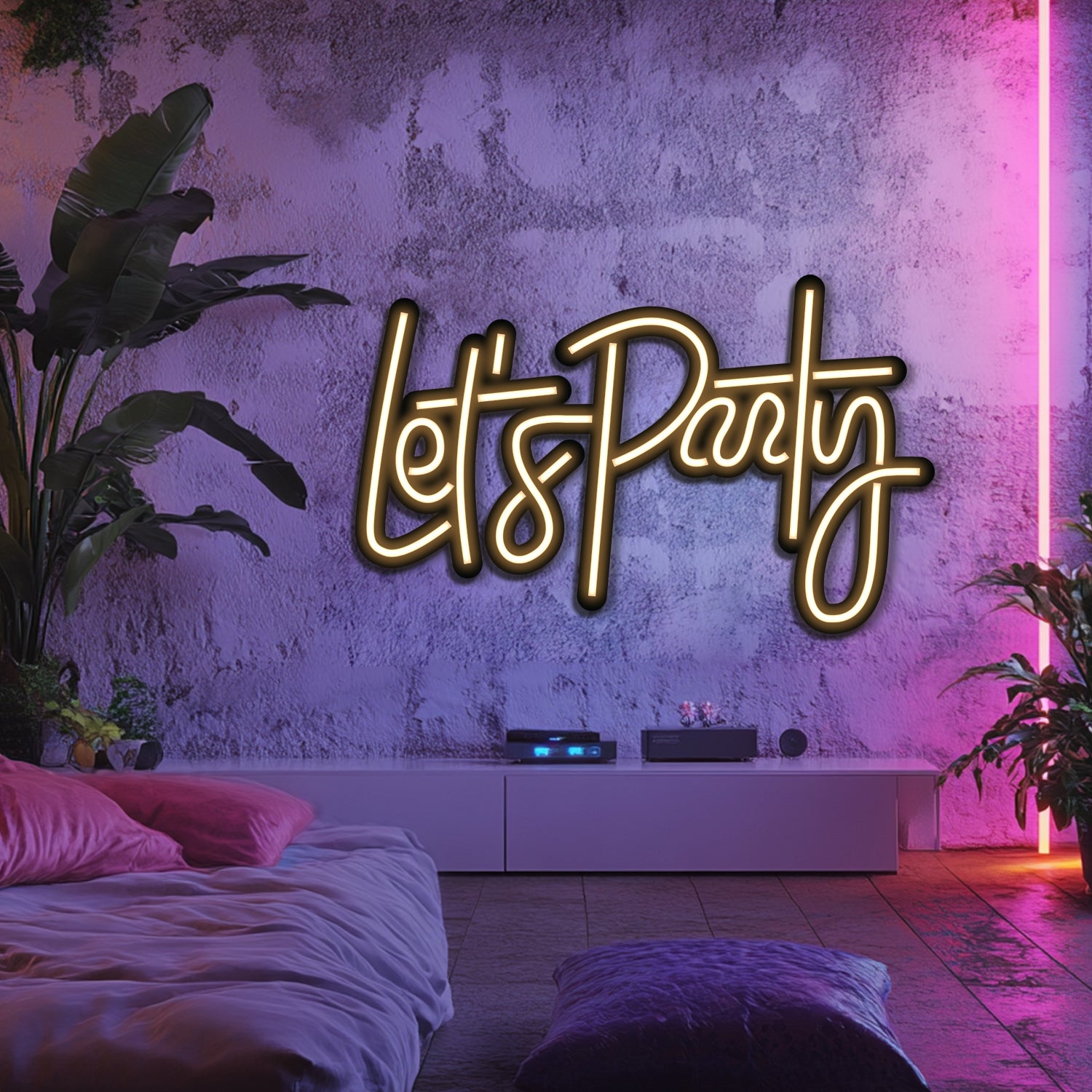 Let's Party Metal Neon Wall Art- LN0236