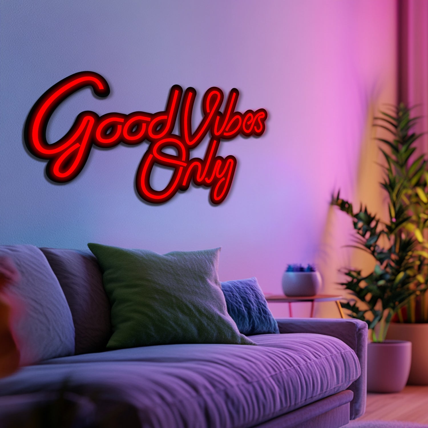 Good Vibes Only Metal Neon Wall Art- LN0140