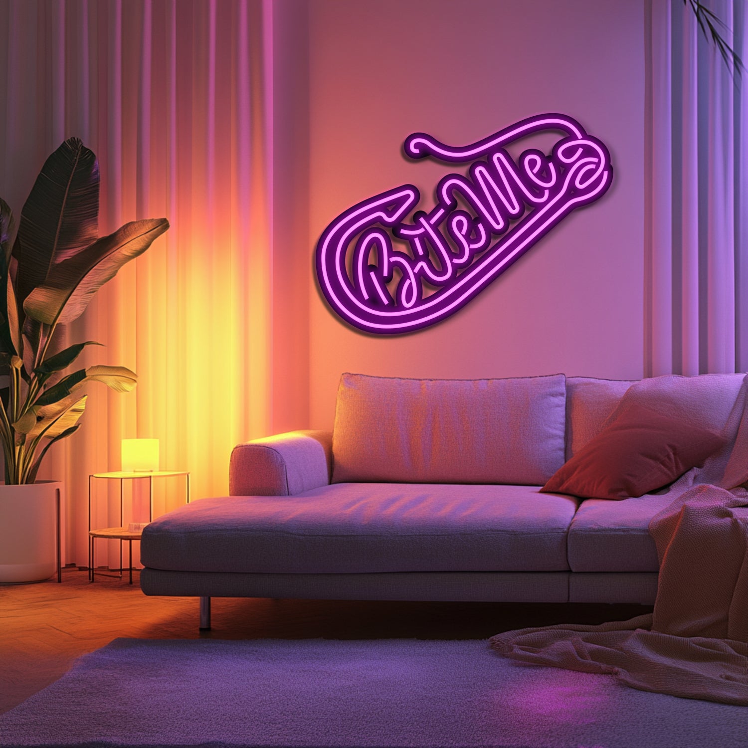 Bite Me Metal Neon Wall Art- LN0230