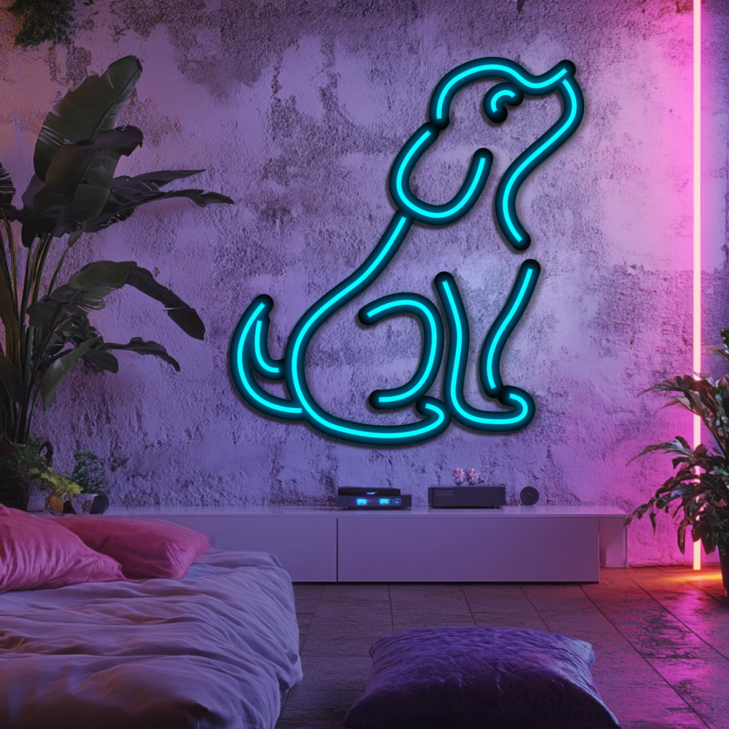 Dog Metal Neon Wall Art- LN0214