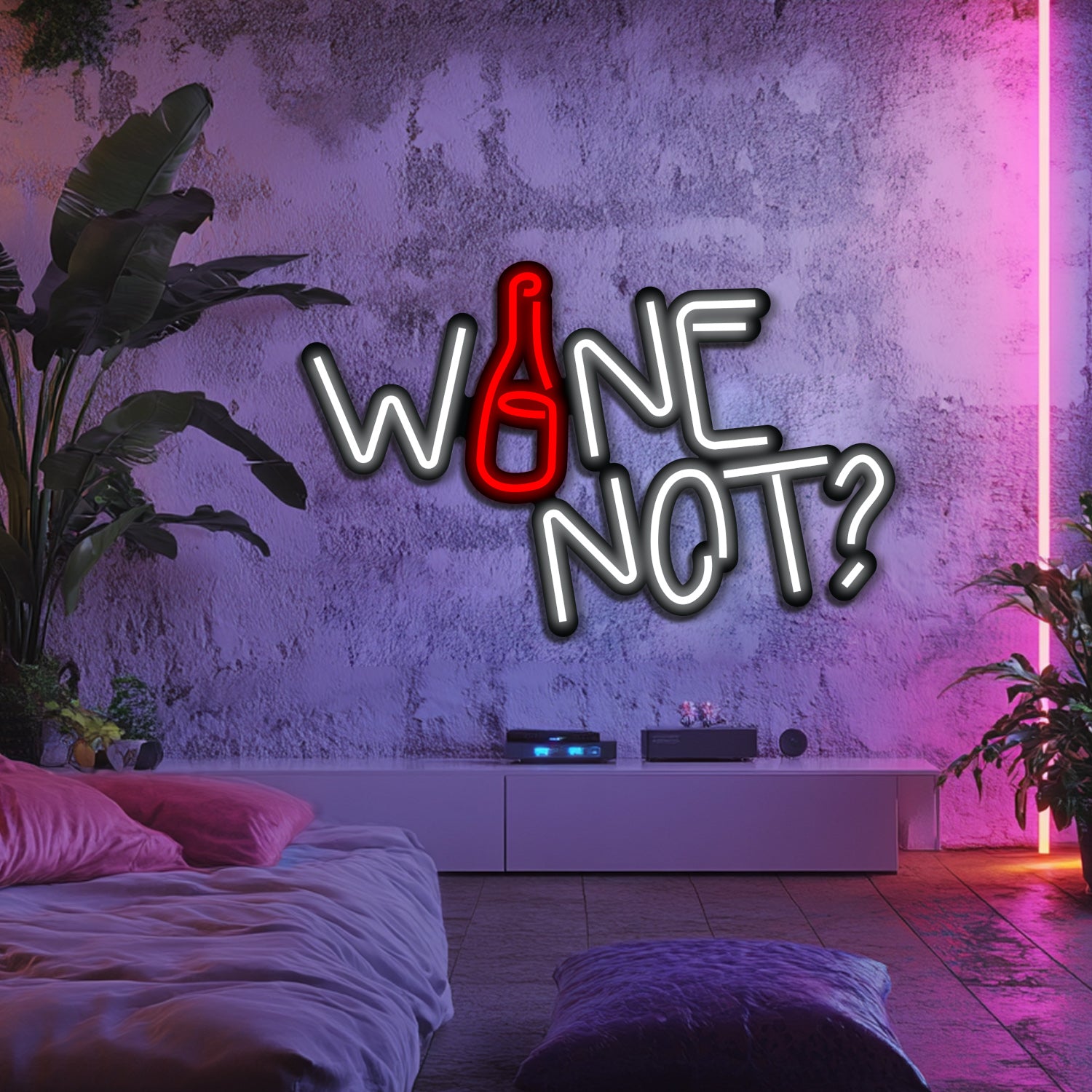 Wine Not Metal Neon Wall Art- LN0147