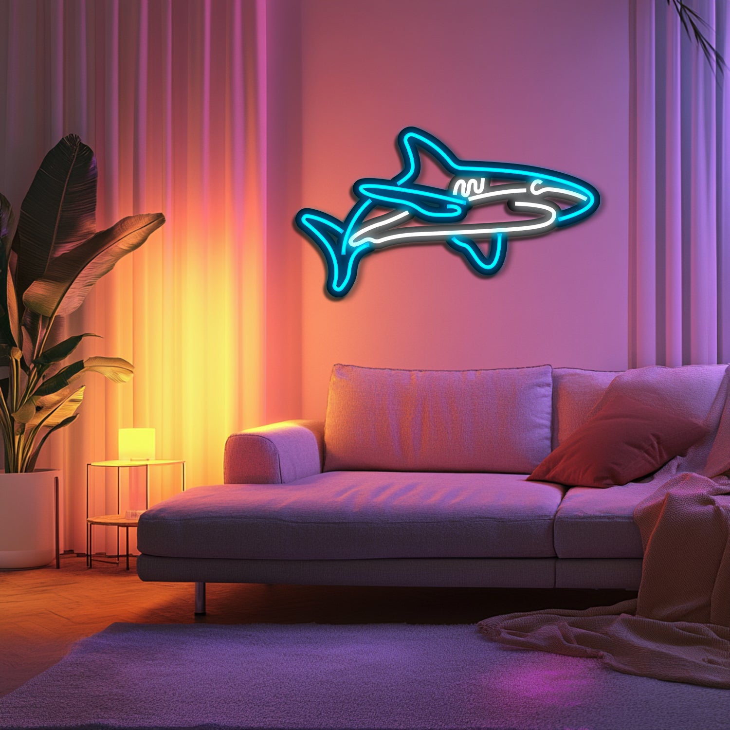 Shark Metal Neon Wall Art- LN0216