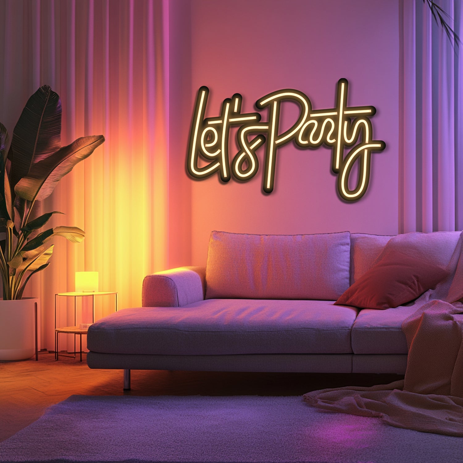 Let's Party Metal Neon Wall Art- LN0236