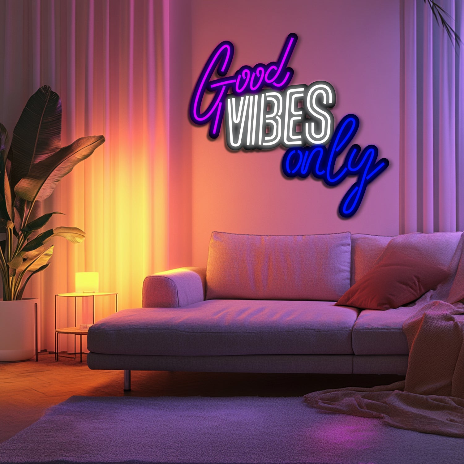 Good Vibes Only Metal Neon Wall Art- LN0231