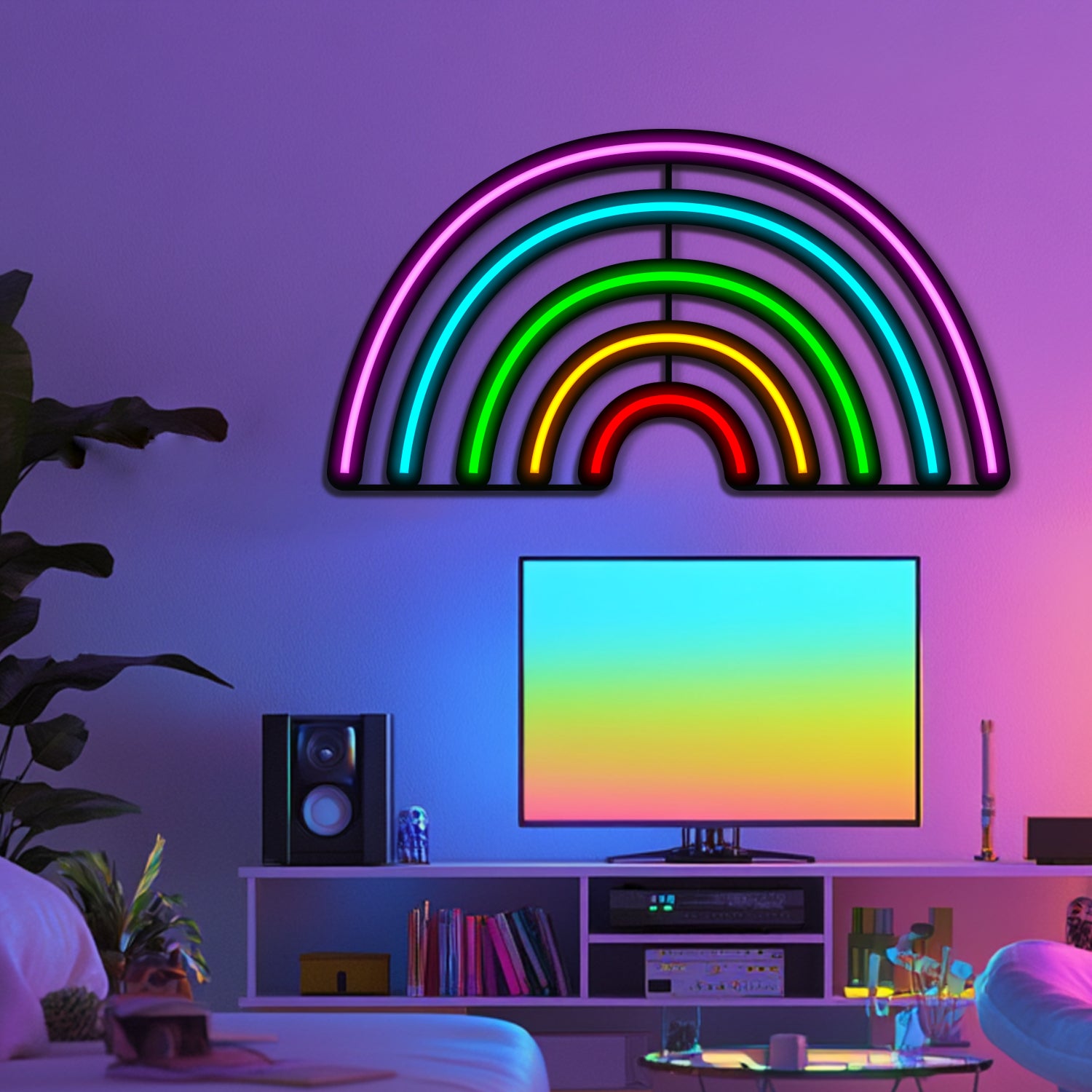 Rainbow Metal Neon Wall Art- LN0197