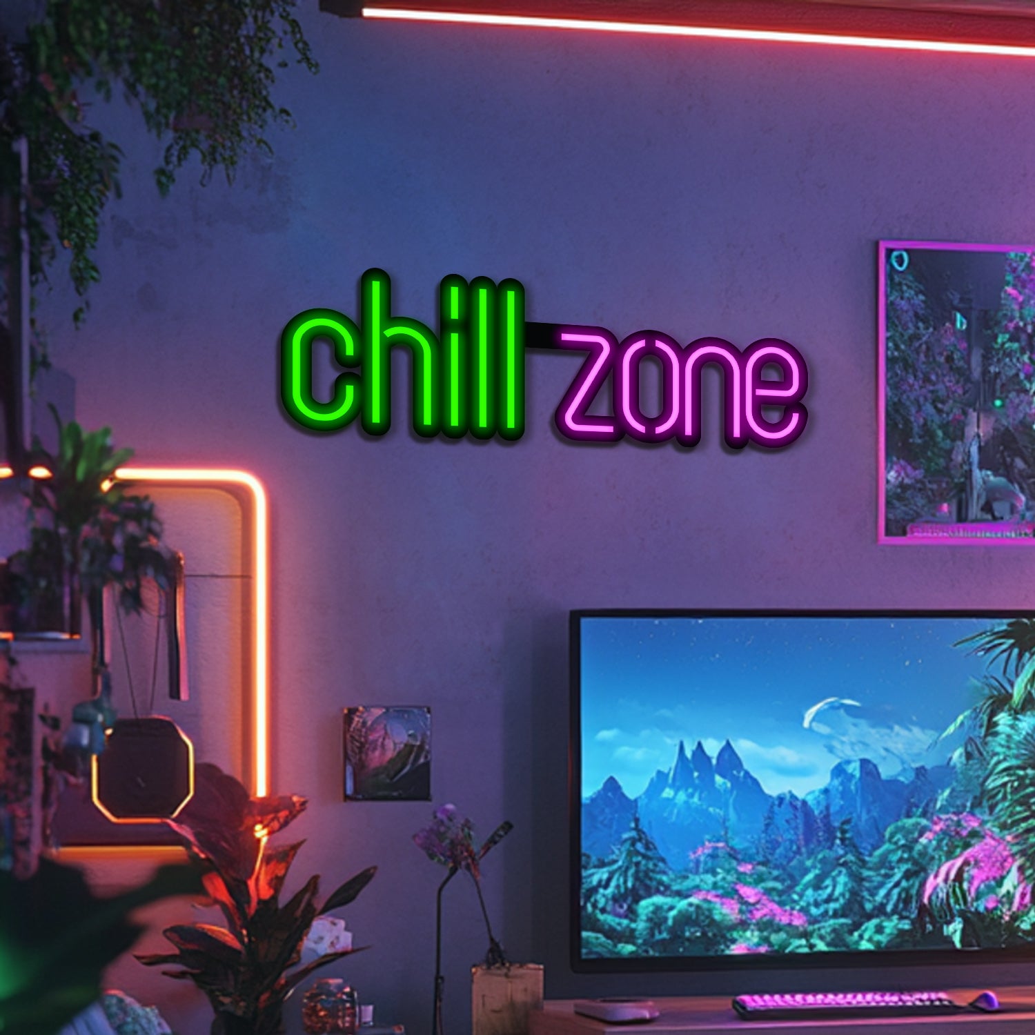 Chill Zone Metal Neon Wall Art- LN0135